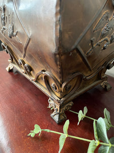 Large Metal Box with Bird Decoration