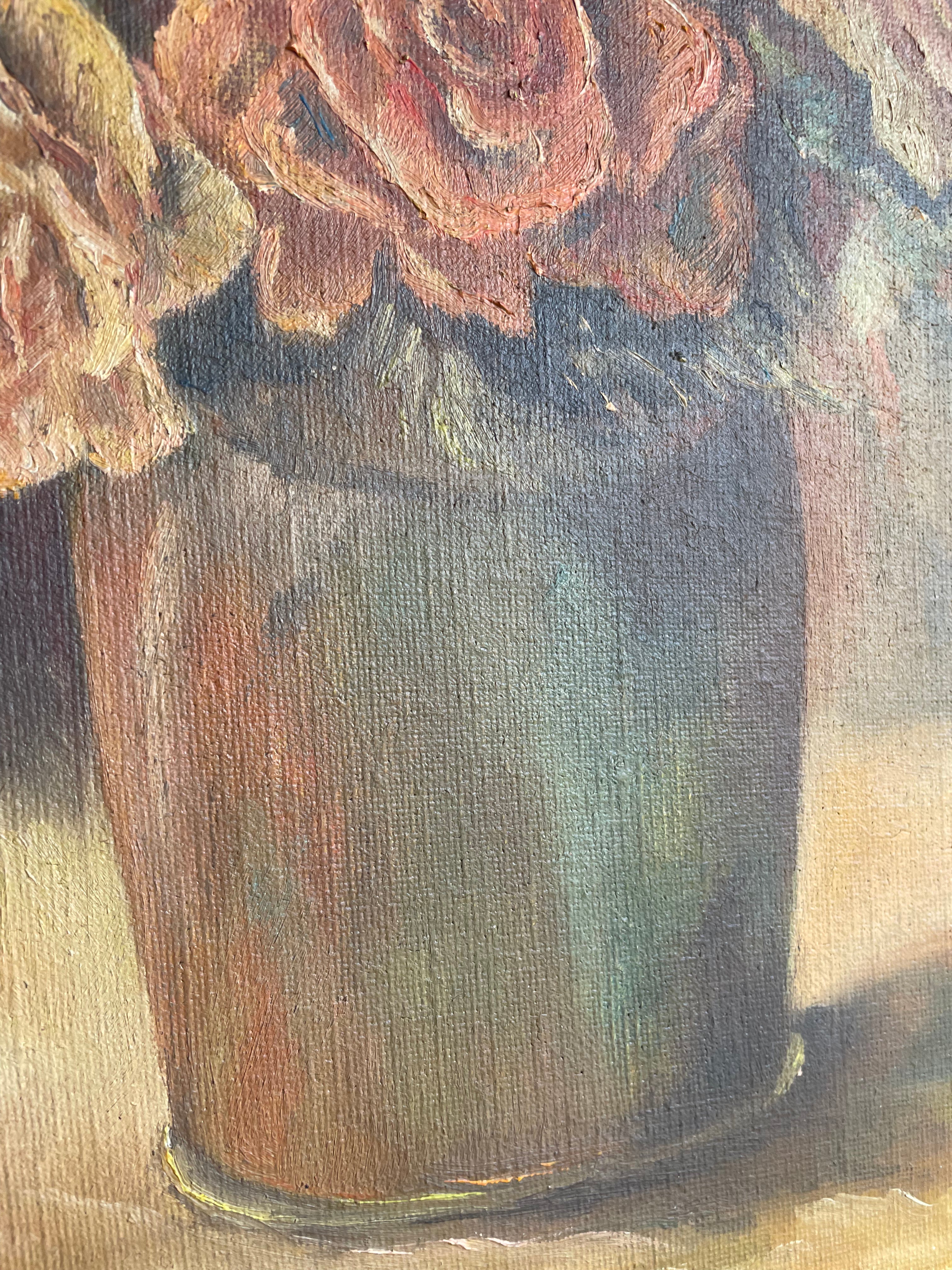 Floral Still Life: Oil on Canvas