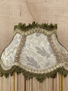 Antique Gold Lamp with Fringing & Tapestry