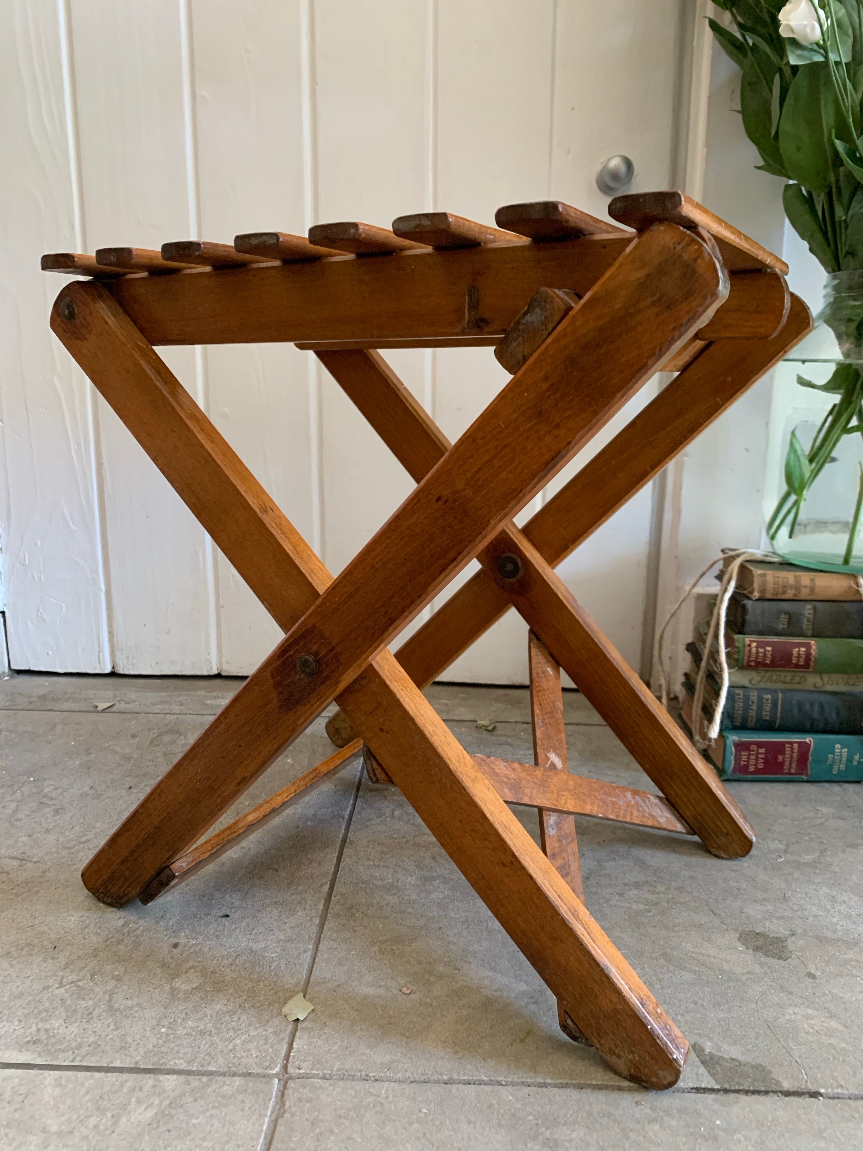 Vintage Wooden Folding Stool
