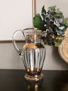 Midcentury Glass and Gold Jug