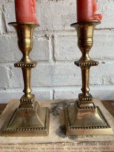 Small Vintage Brass Candlesticks