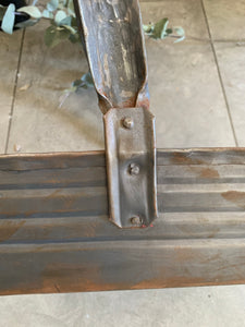 Small Rustic Metal Trug with Adjustable Handle