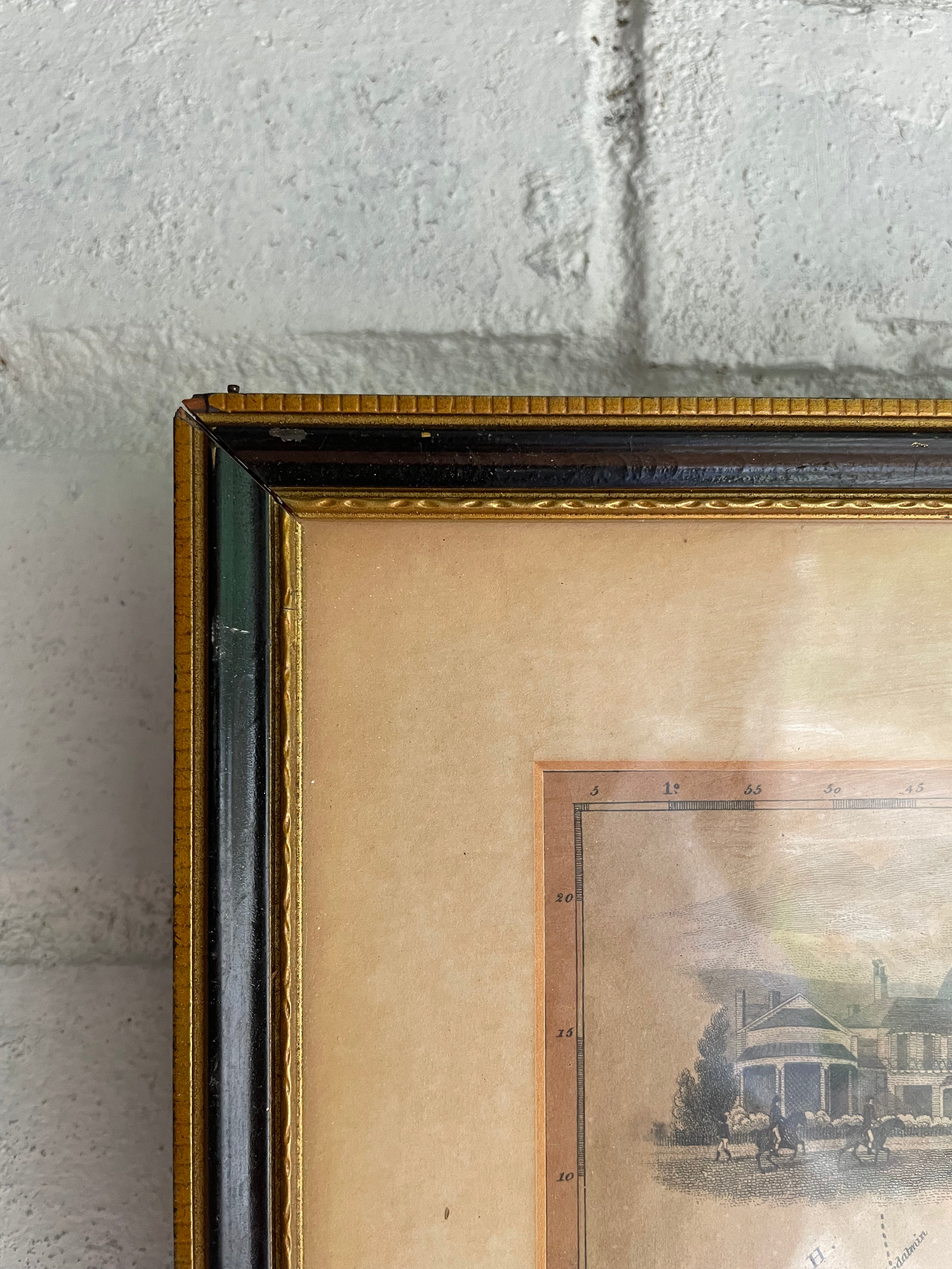 Framed 19th Century Hand-Coloured Map of Sussex