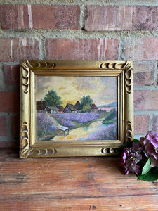 French Lavender: Small Signed Oil on Board