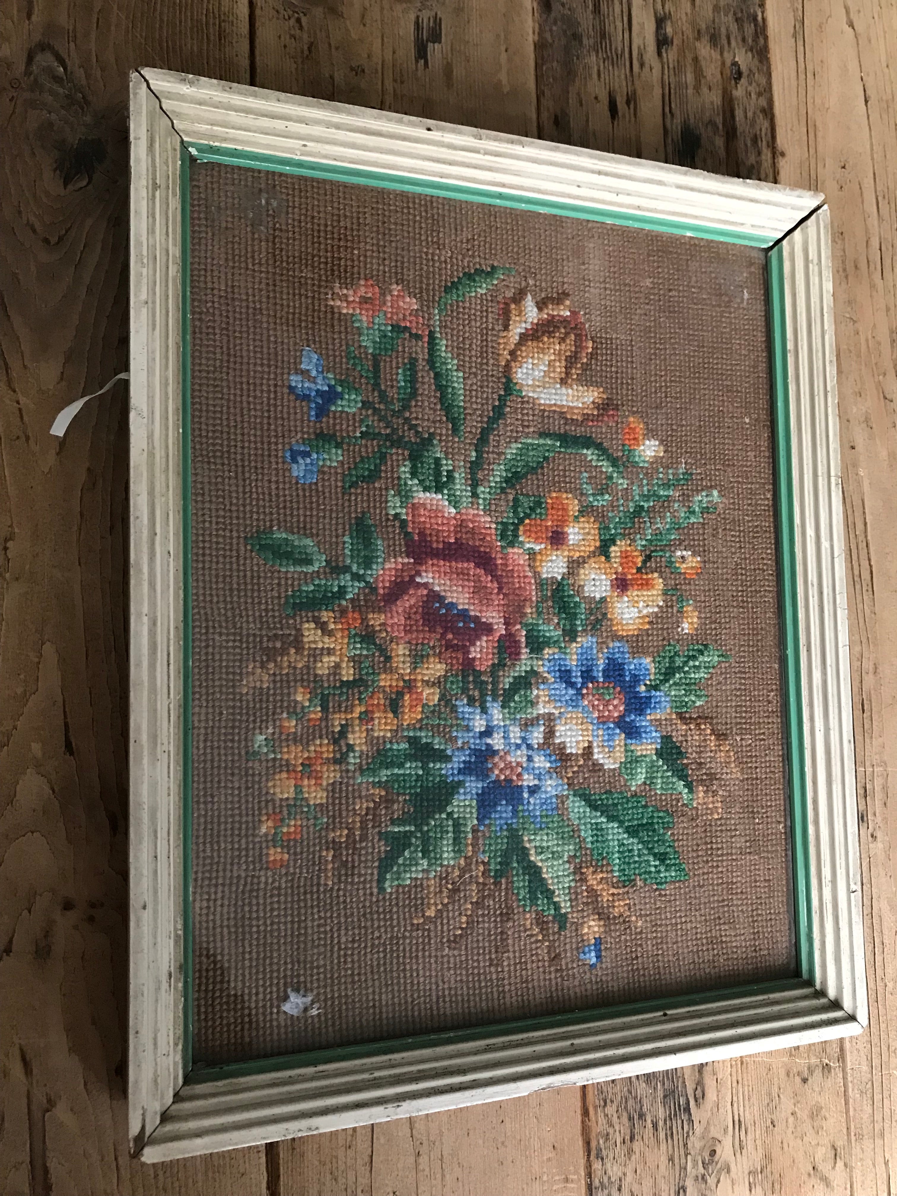 1930s Small Floral Tapestry