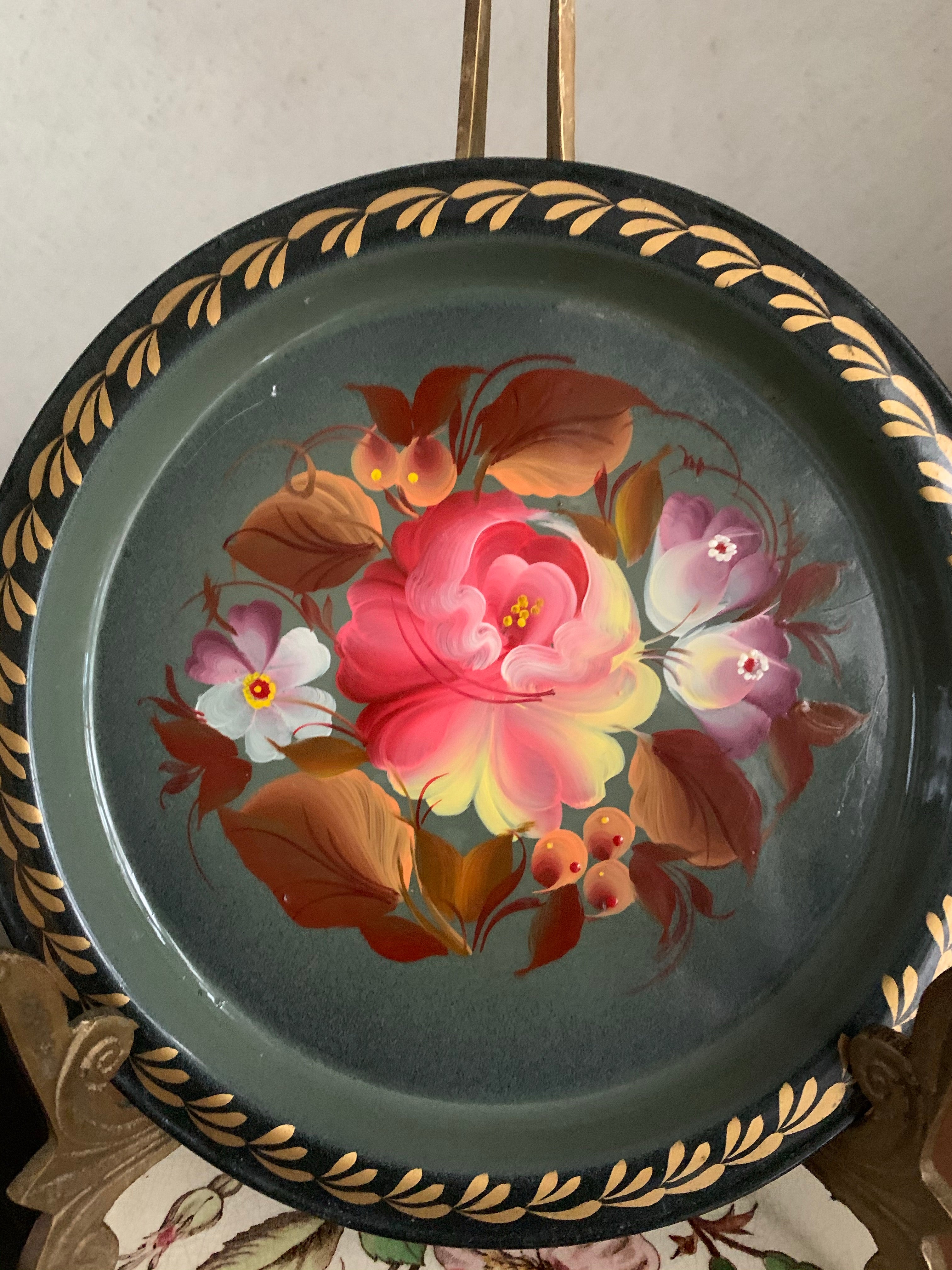 Small Vintage Toileware Plate 1