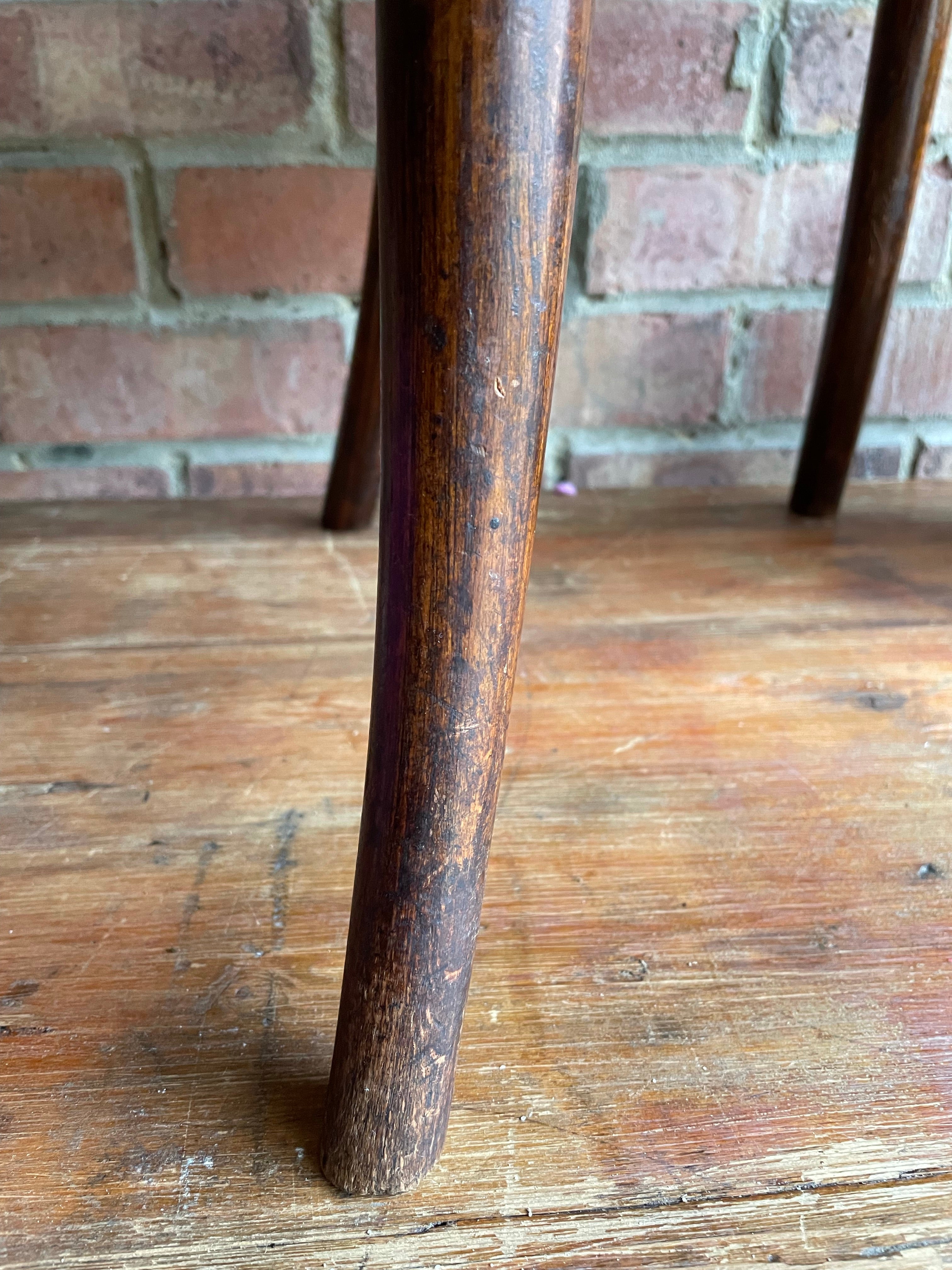 Little Bentwood Chair with Studded Green Velvet Seat