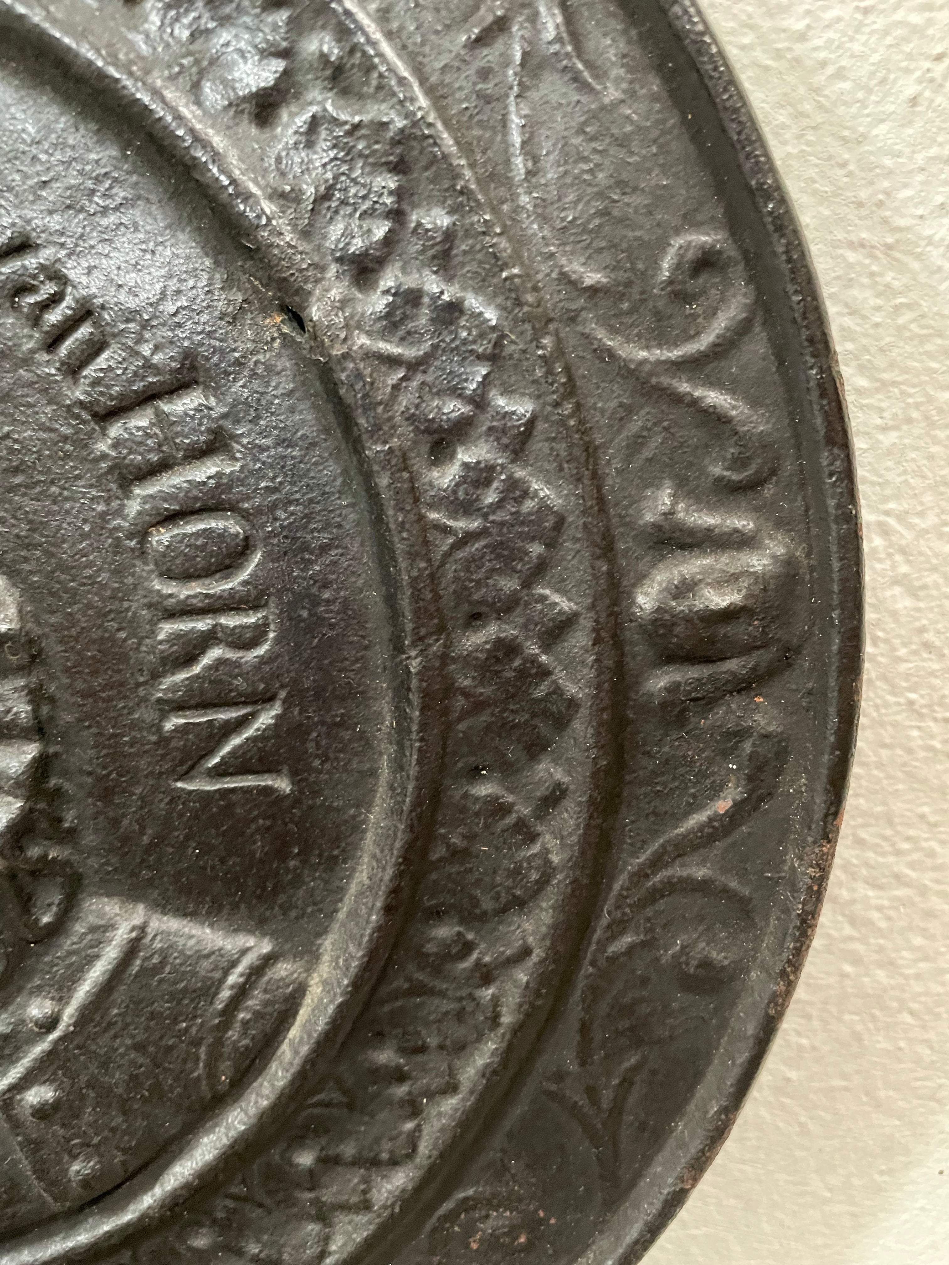 19th Century Cast Iron Plaque