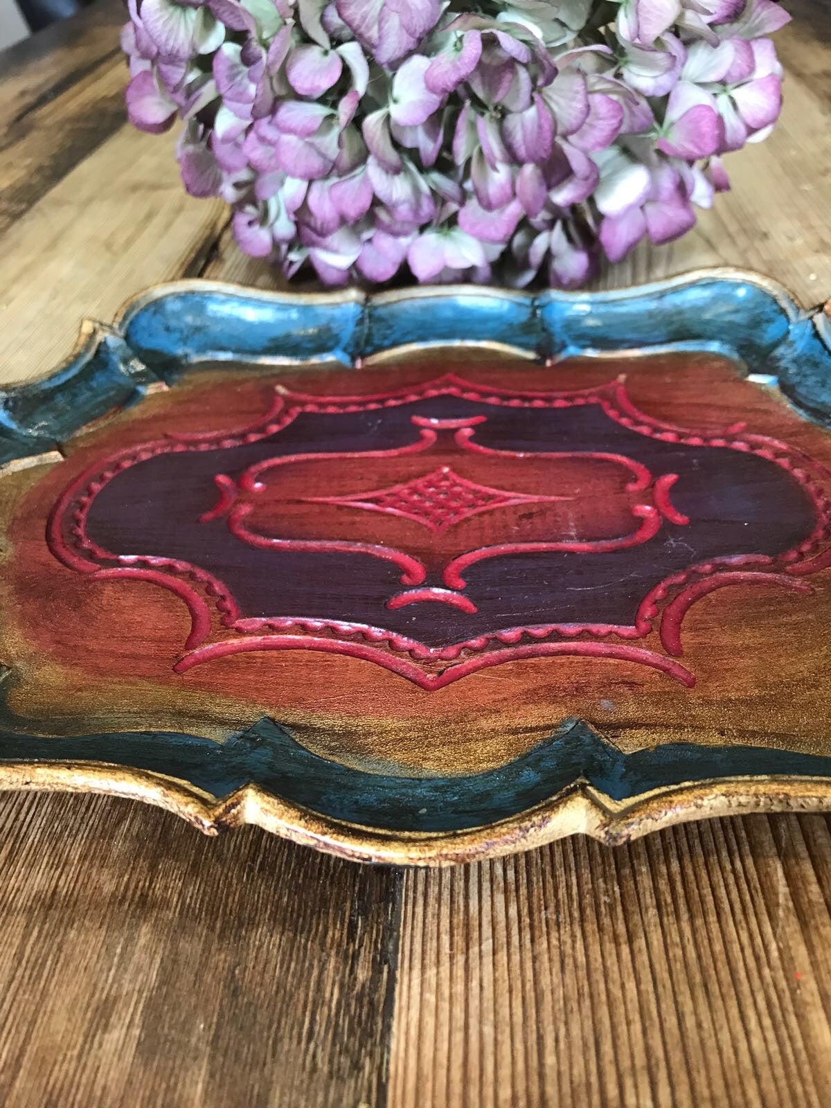 Multi-Coloured Florentine Gilt Tray