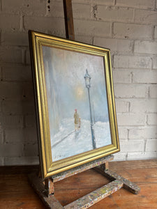 Under the Lamp: Signed Oil on Canvas