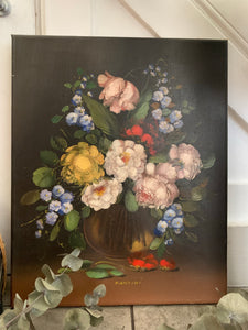 Moody Floral Oil on Canvas