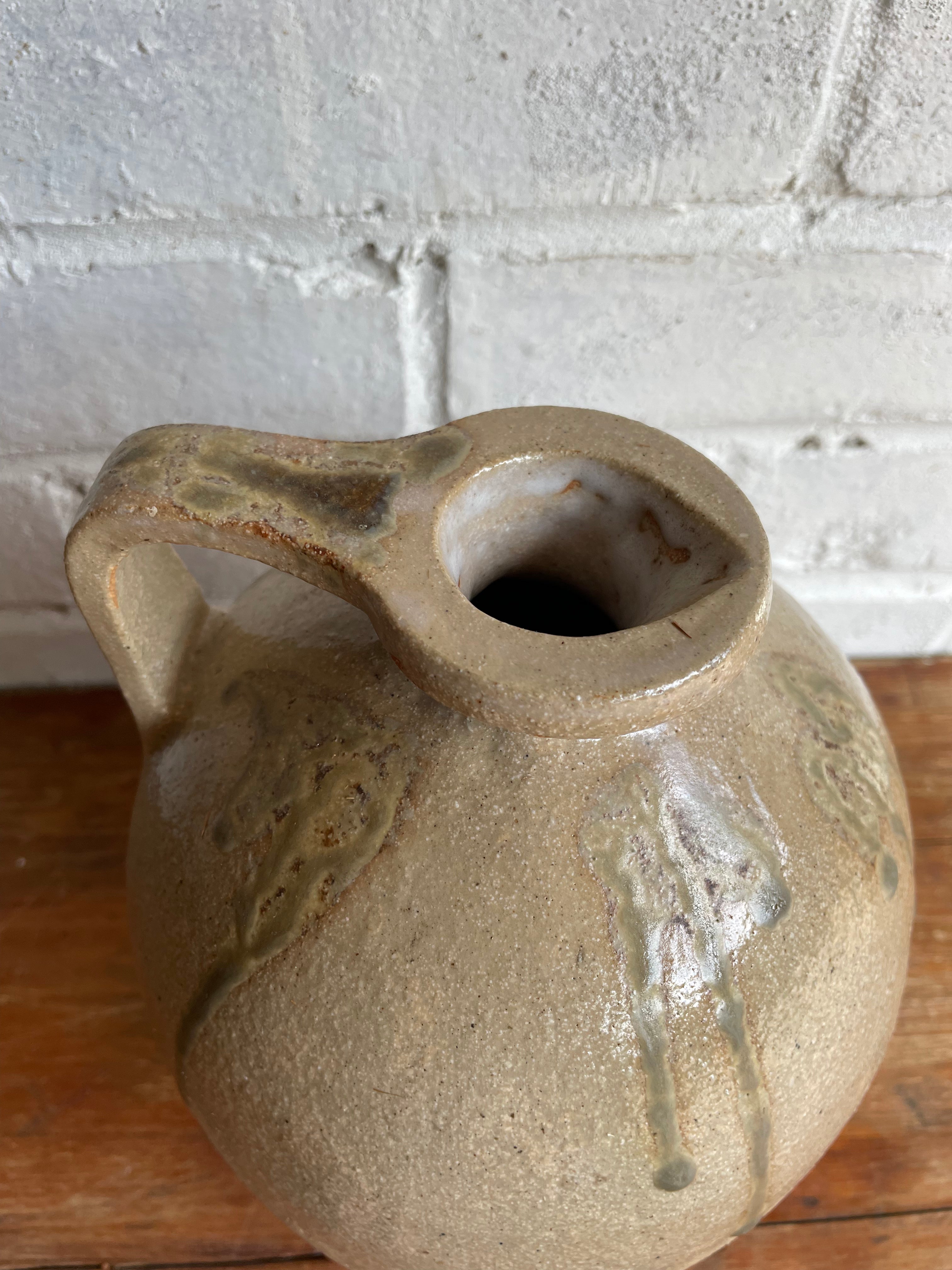 Earthenware Vase with Drip Paint detail