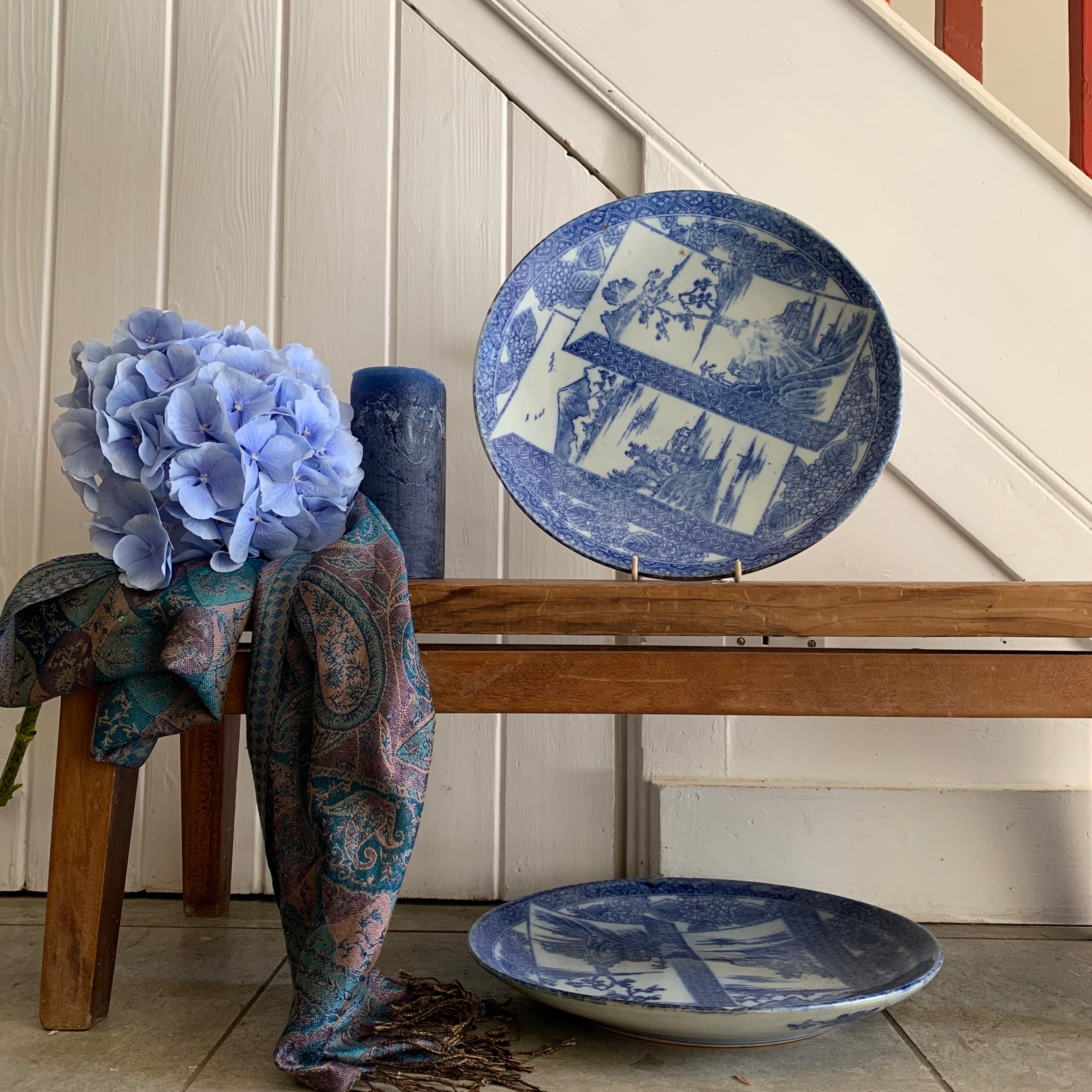 1900s Japanese Ceramic Igezara Plate