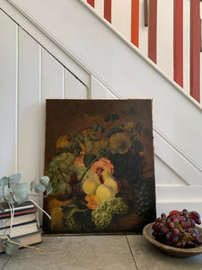 Abundance of Fruit & Flowers: Old Still Life Print
