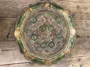 Olive Green Florentine Gilt Tray