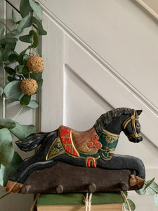 Vintage Handpainted Wooden “Carousel Horse” Hook Rack