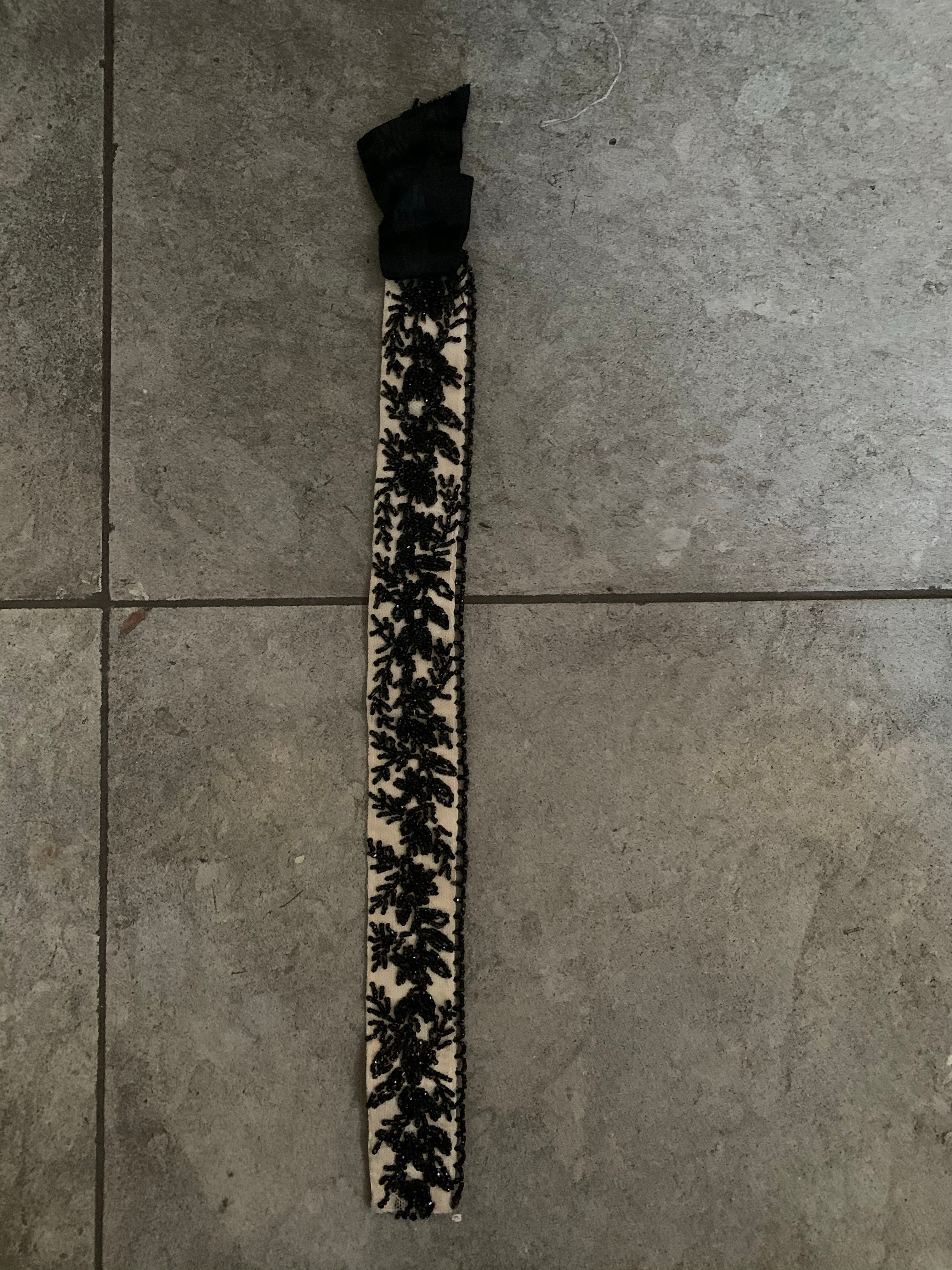 Victorian Beaded Choker with Grosgraine Bow