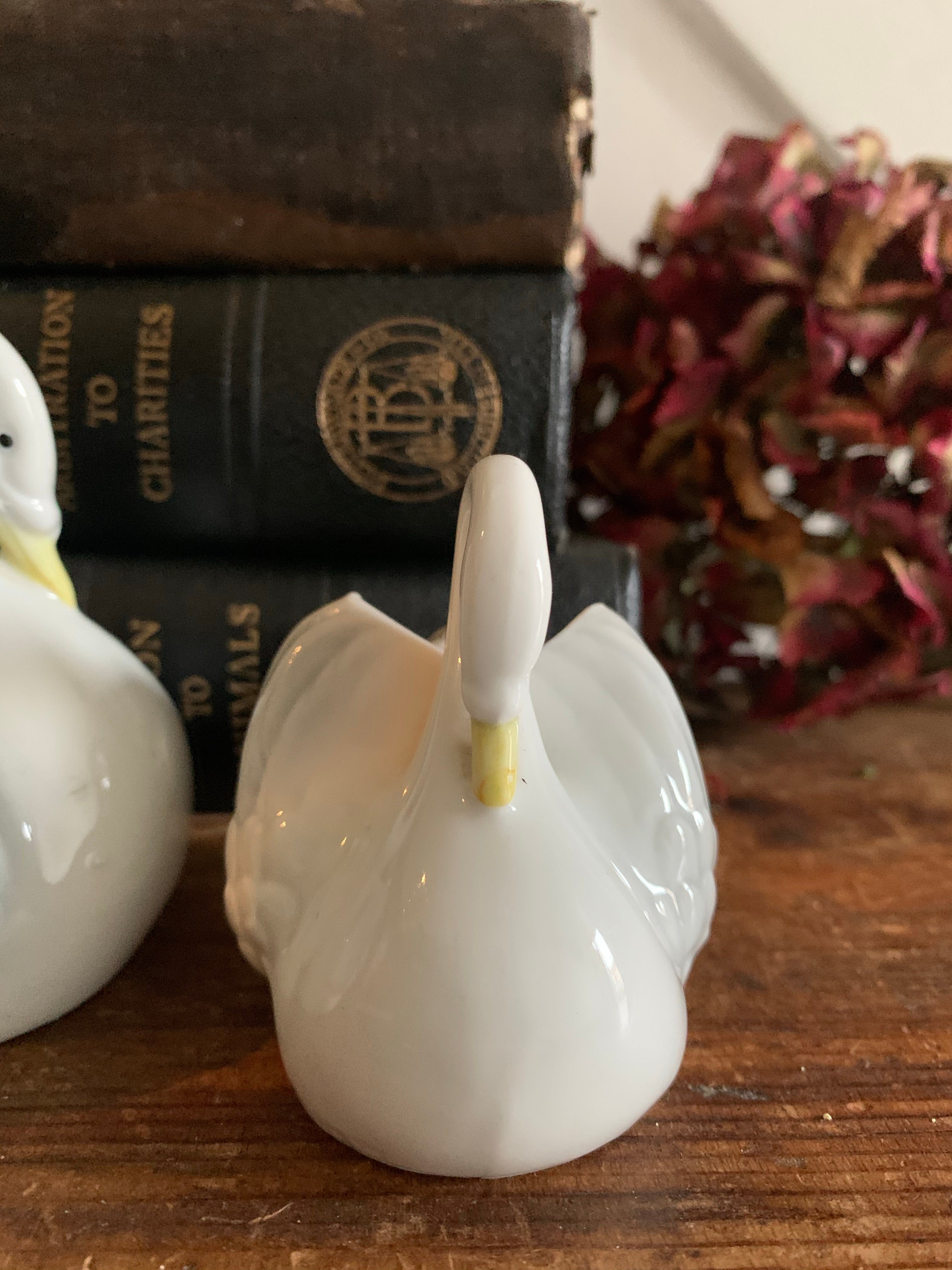Trio of Porcelain Swans