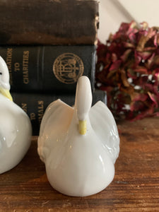 Trio of Porcelain Swans