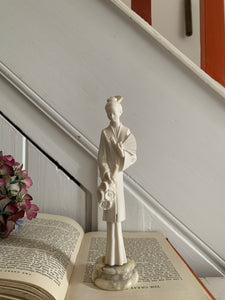 Small Porcelain Figurine of Chinese Lady with Fan