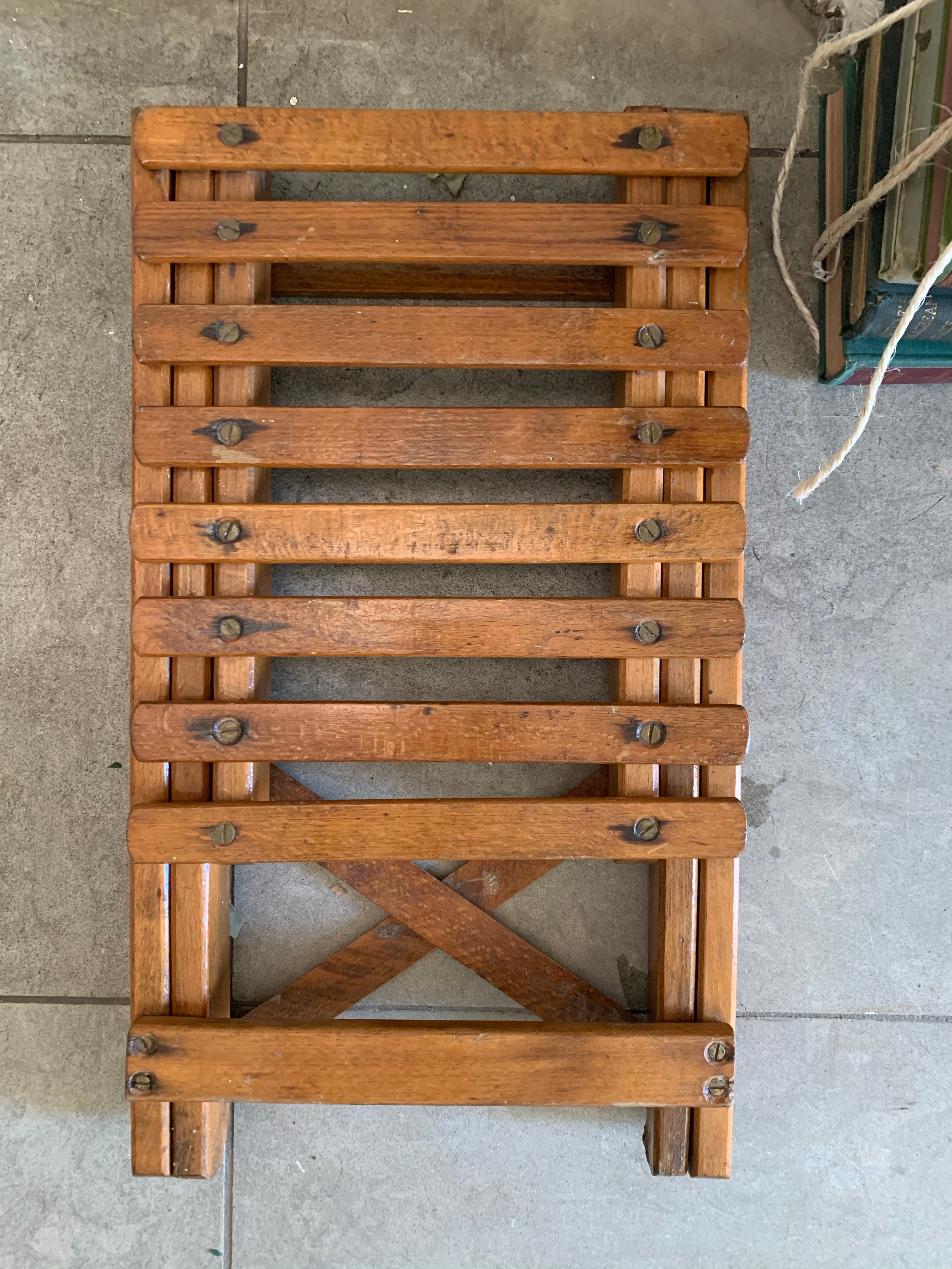 Vintage Wooden Folding Stool