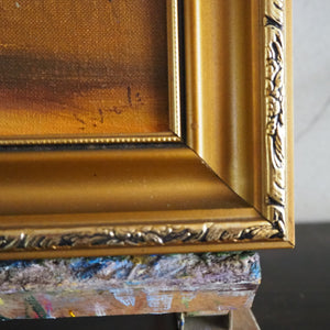 Red Roses: Framed MIdcentury Oil on Board
