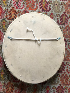 Small Oval Mirror with mottled frame and gold flecks