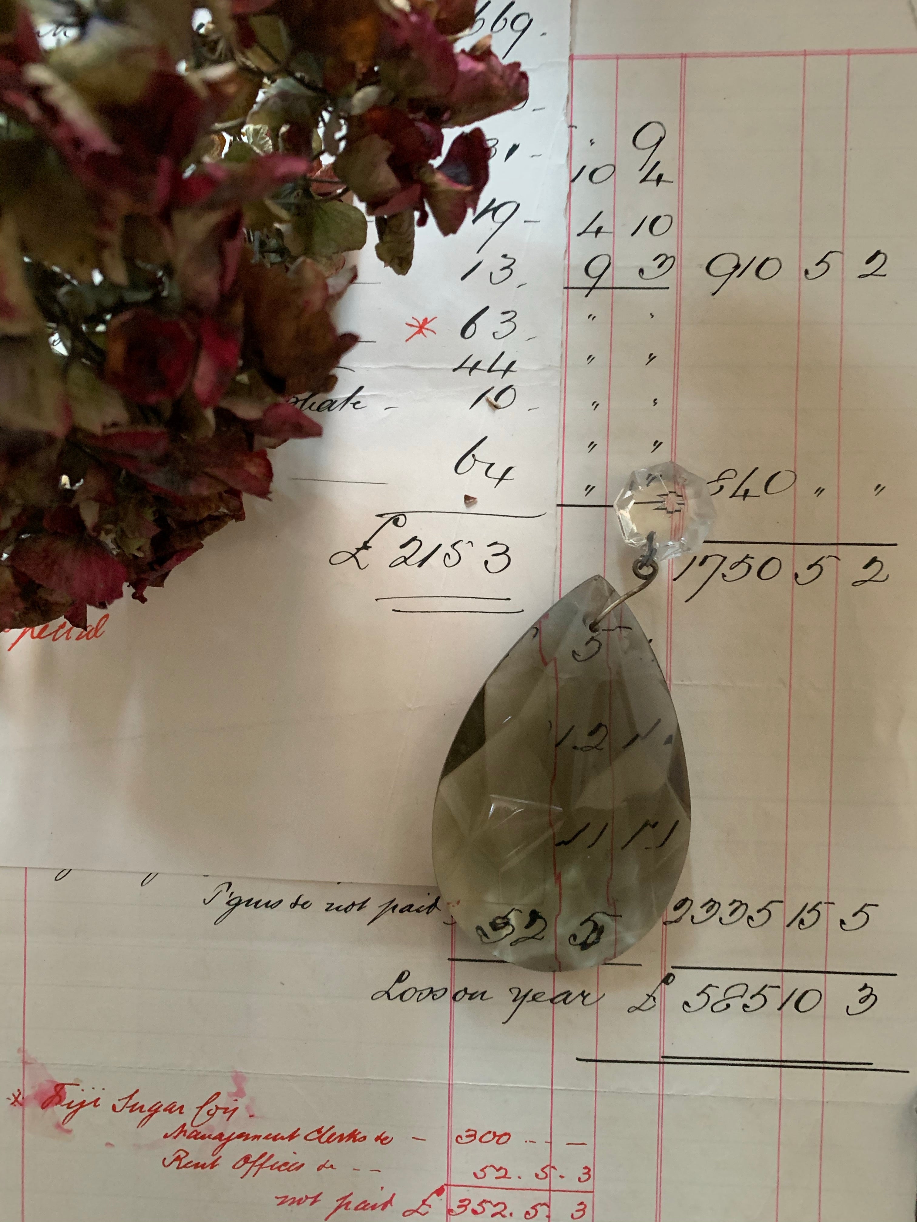 Large Italian Smokey Grey Chandelier Drop- 2