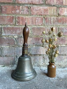 Large Antique Handbell with Wood Handle