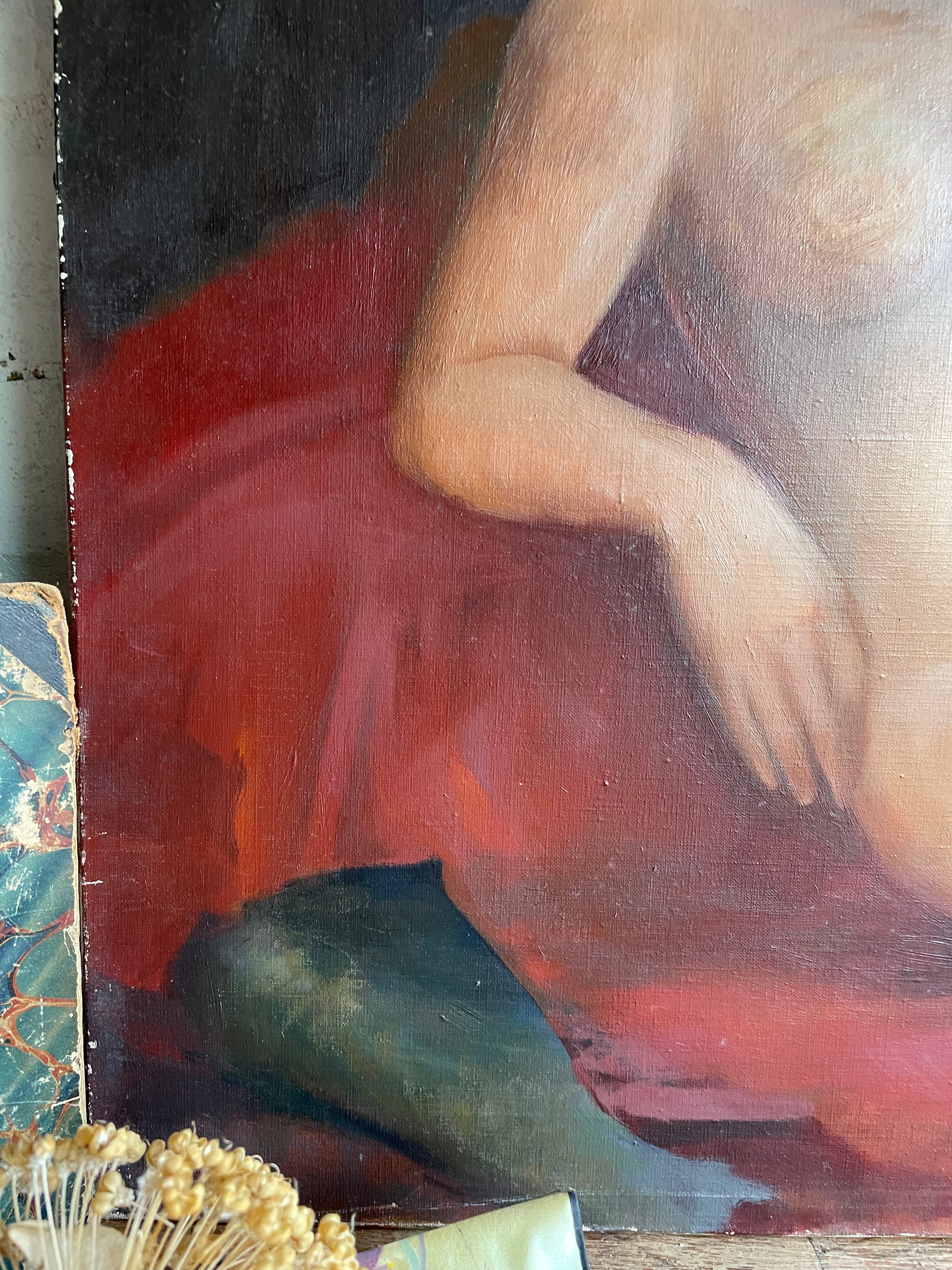 Renaissance Style Portrait  - Large Oil on Canvas