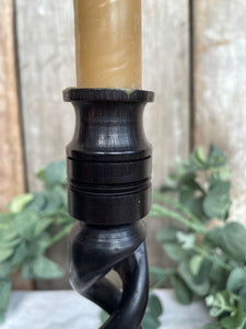 Ebony “Barley Twist” Wooden Candlesticks