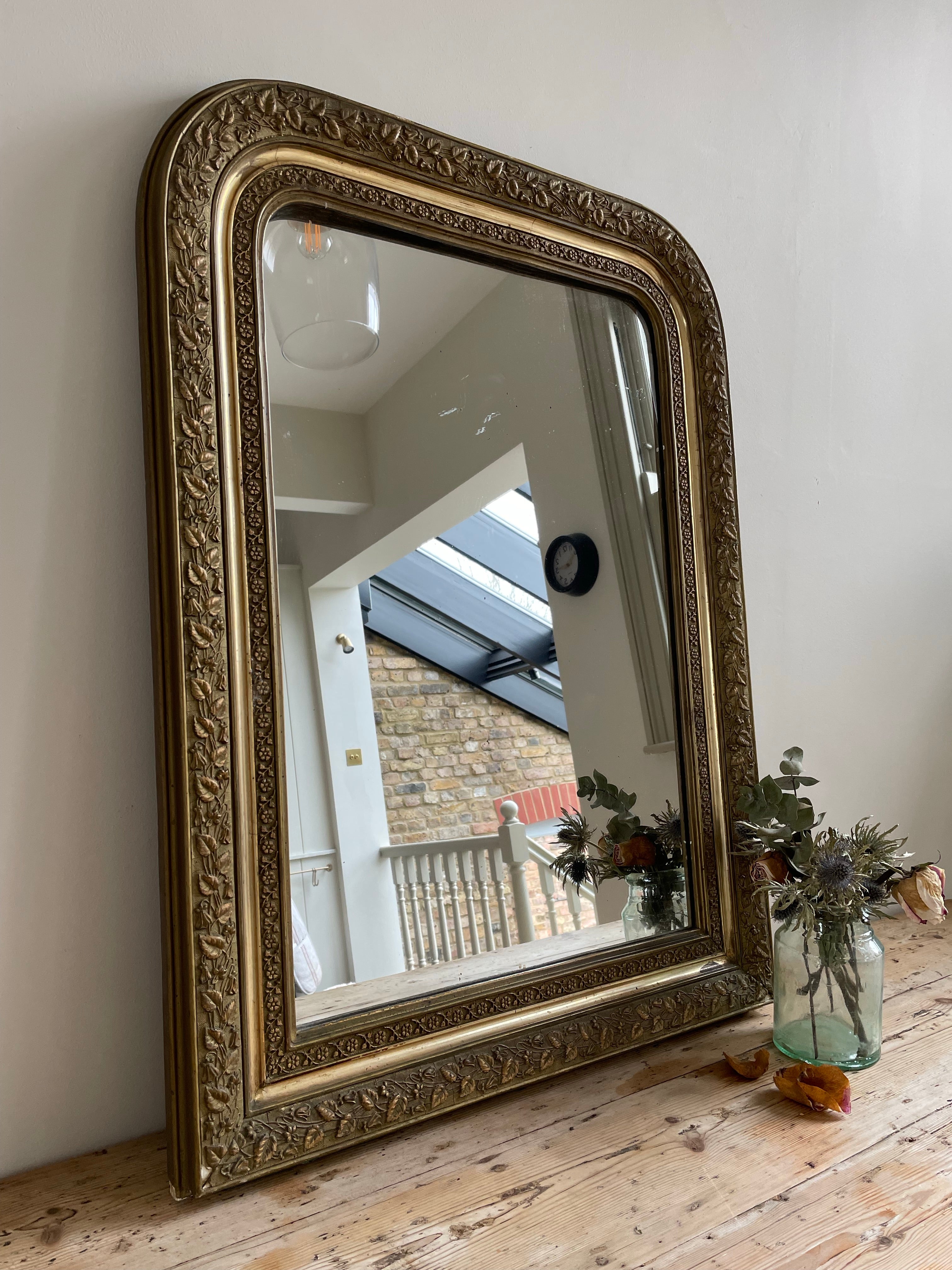 Large Antique French Gilt Mirror