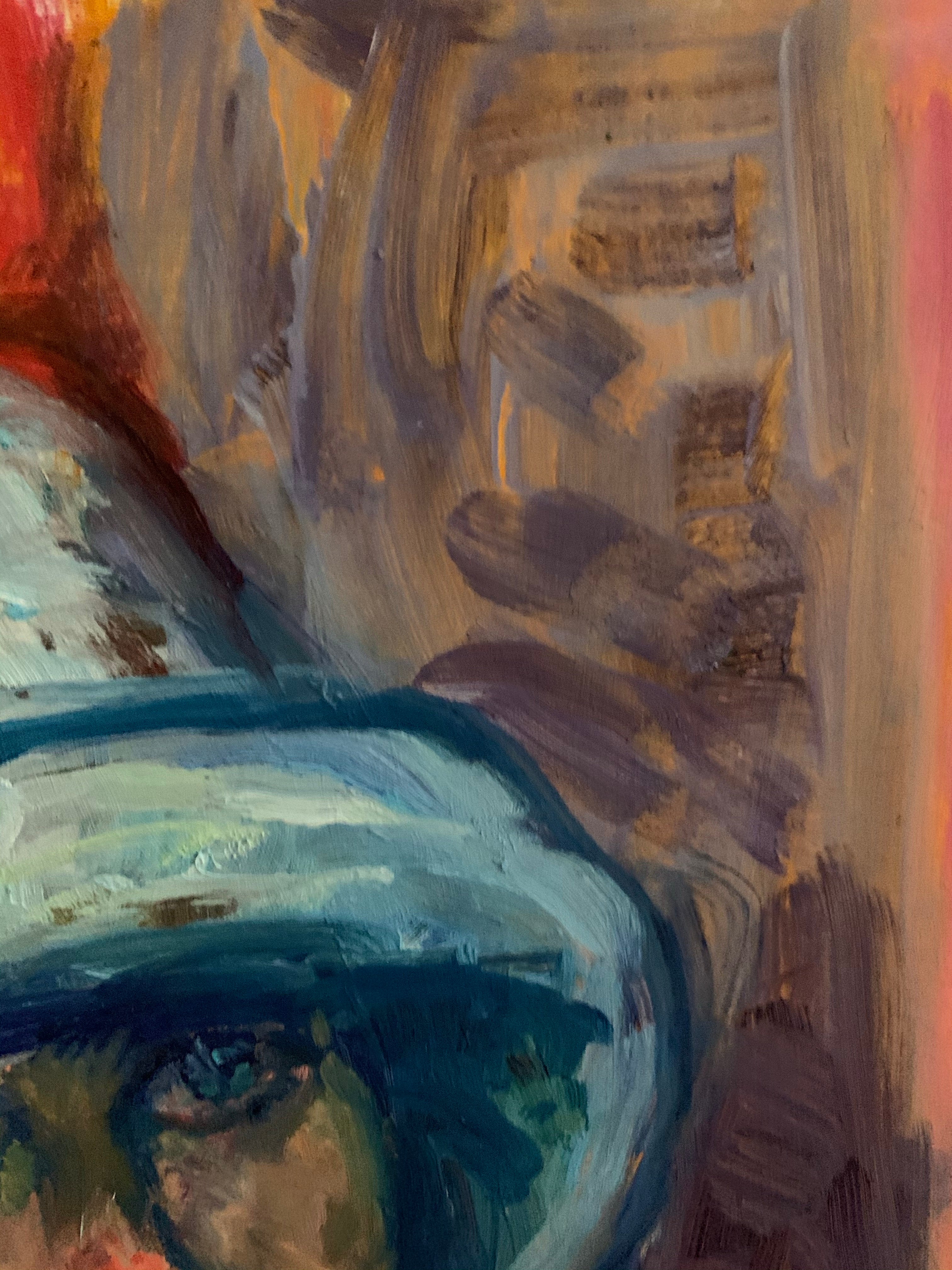 Portrait of a Lady with a Hat- Small Oil Painting on Board