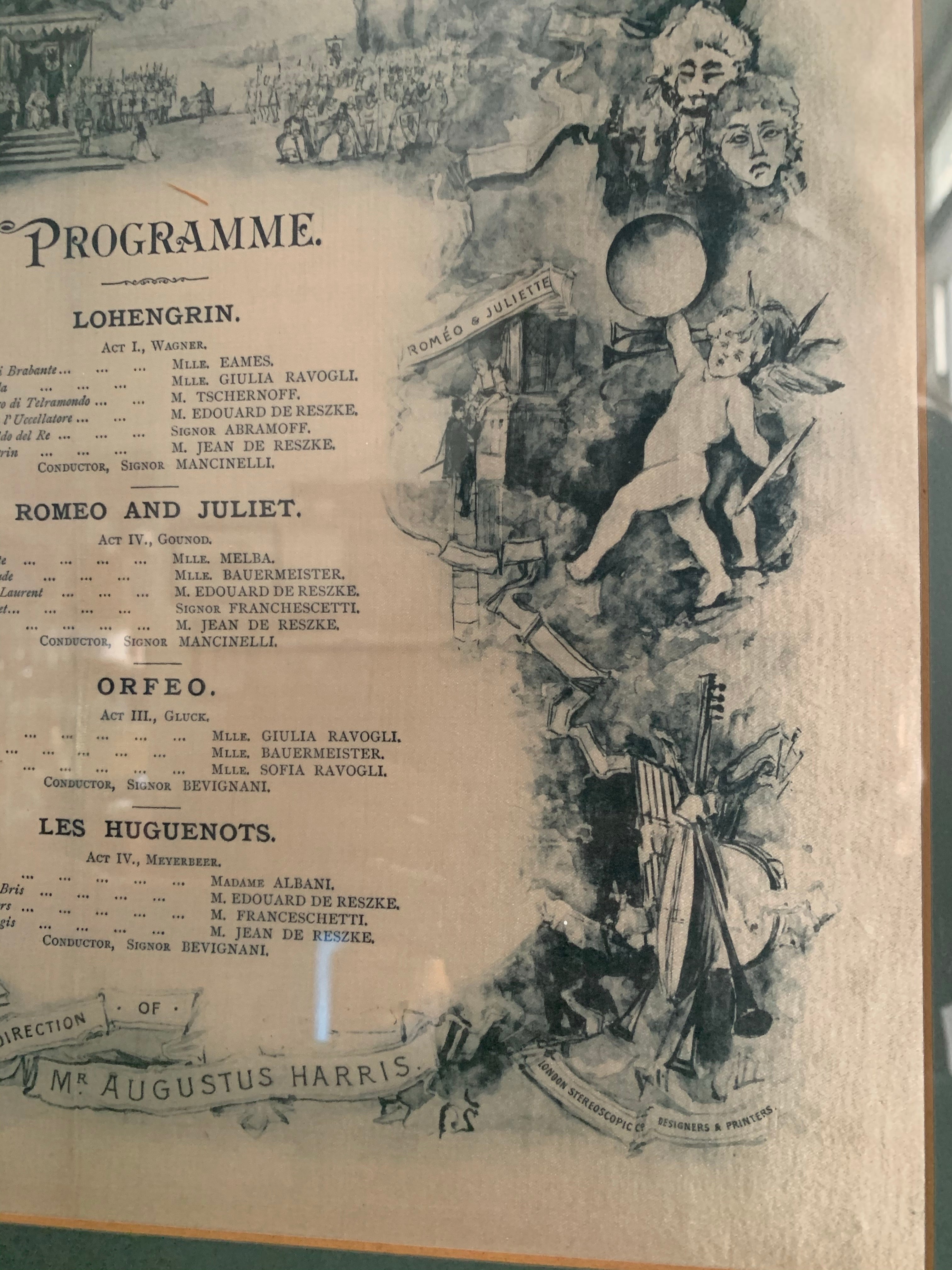 Large 1800s Framed Theatre Poster