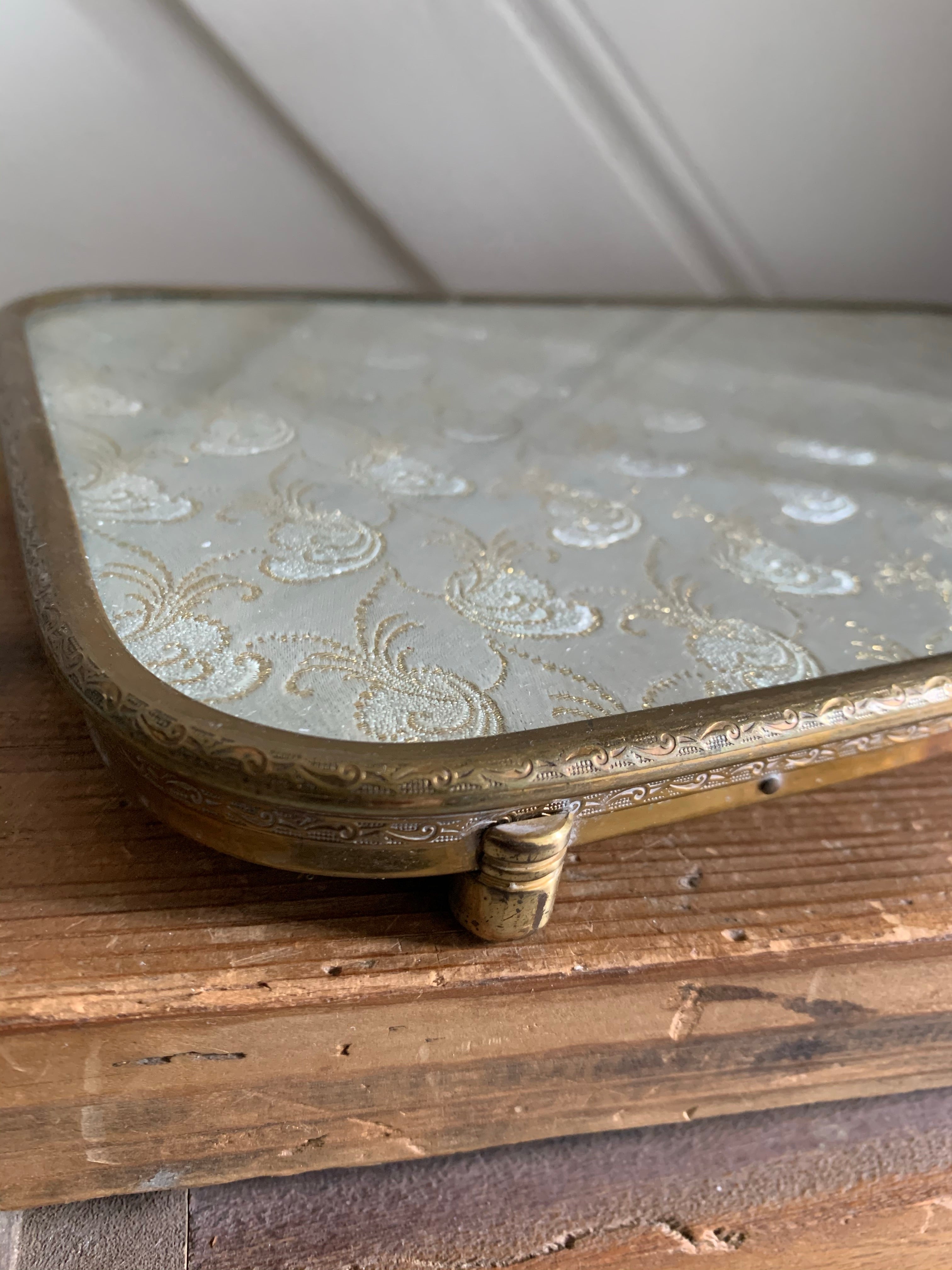 Lace and Gilded Metal Tray