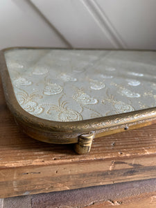 Lace and Gilded Metal Tray