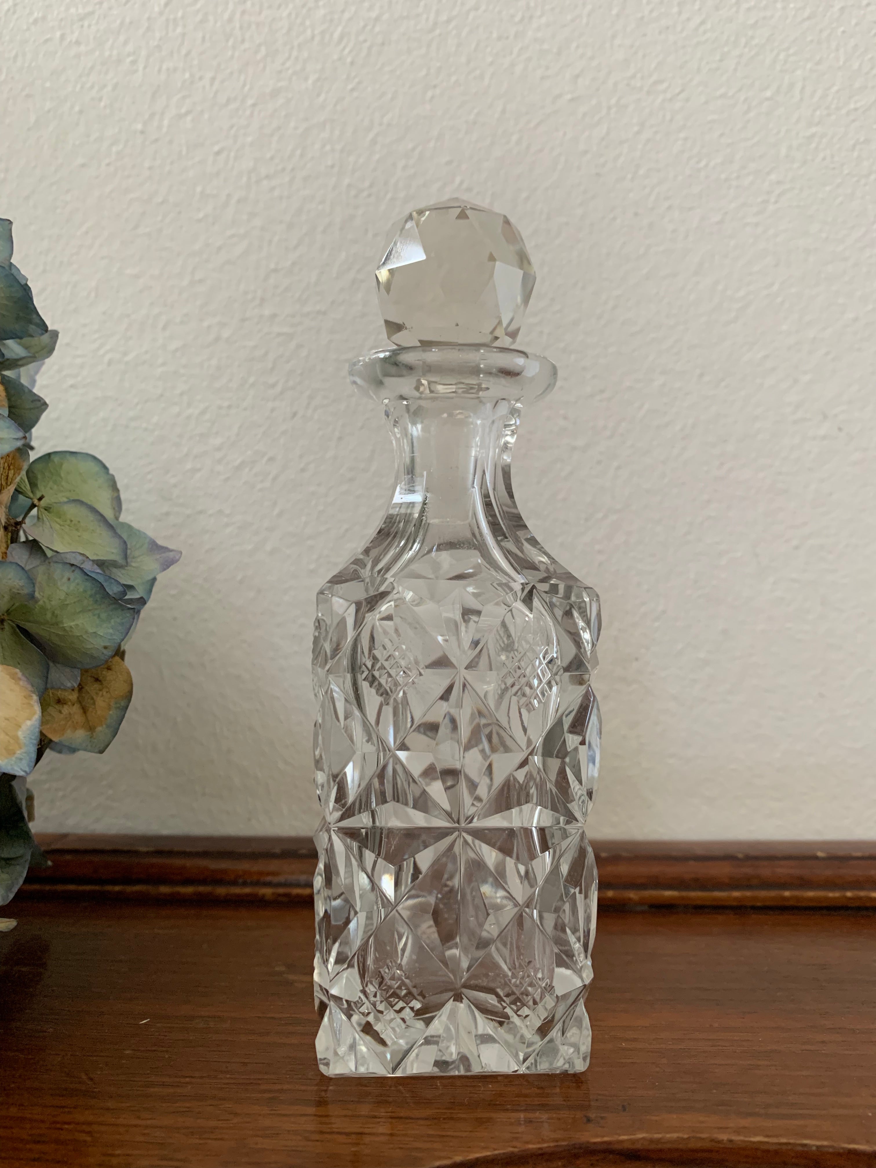 Small Victorian Cut-Glass Perfume Bottle/Decanter