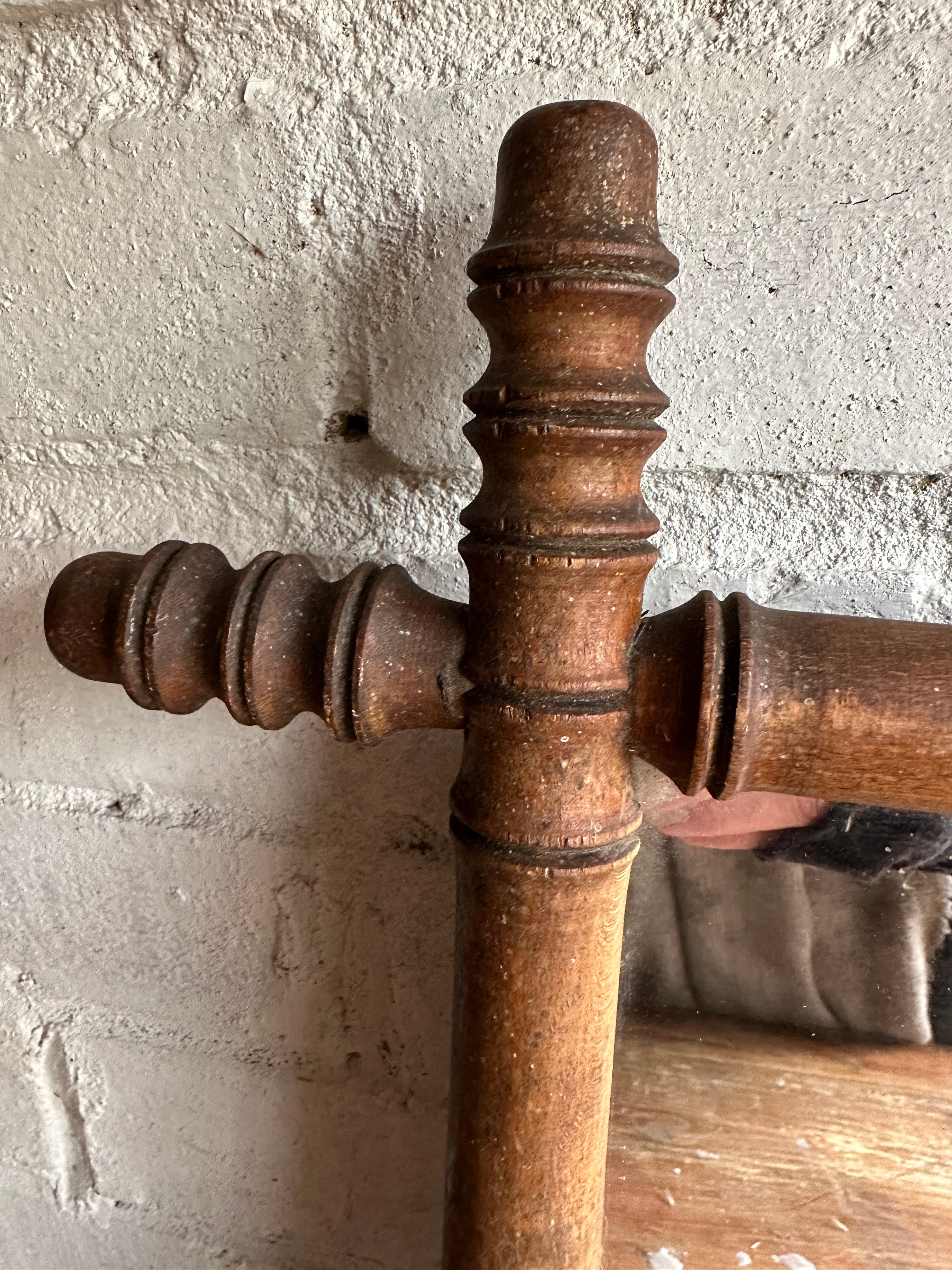 Antique French Faux Bamboo Mirror