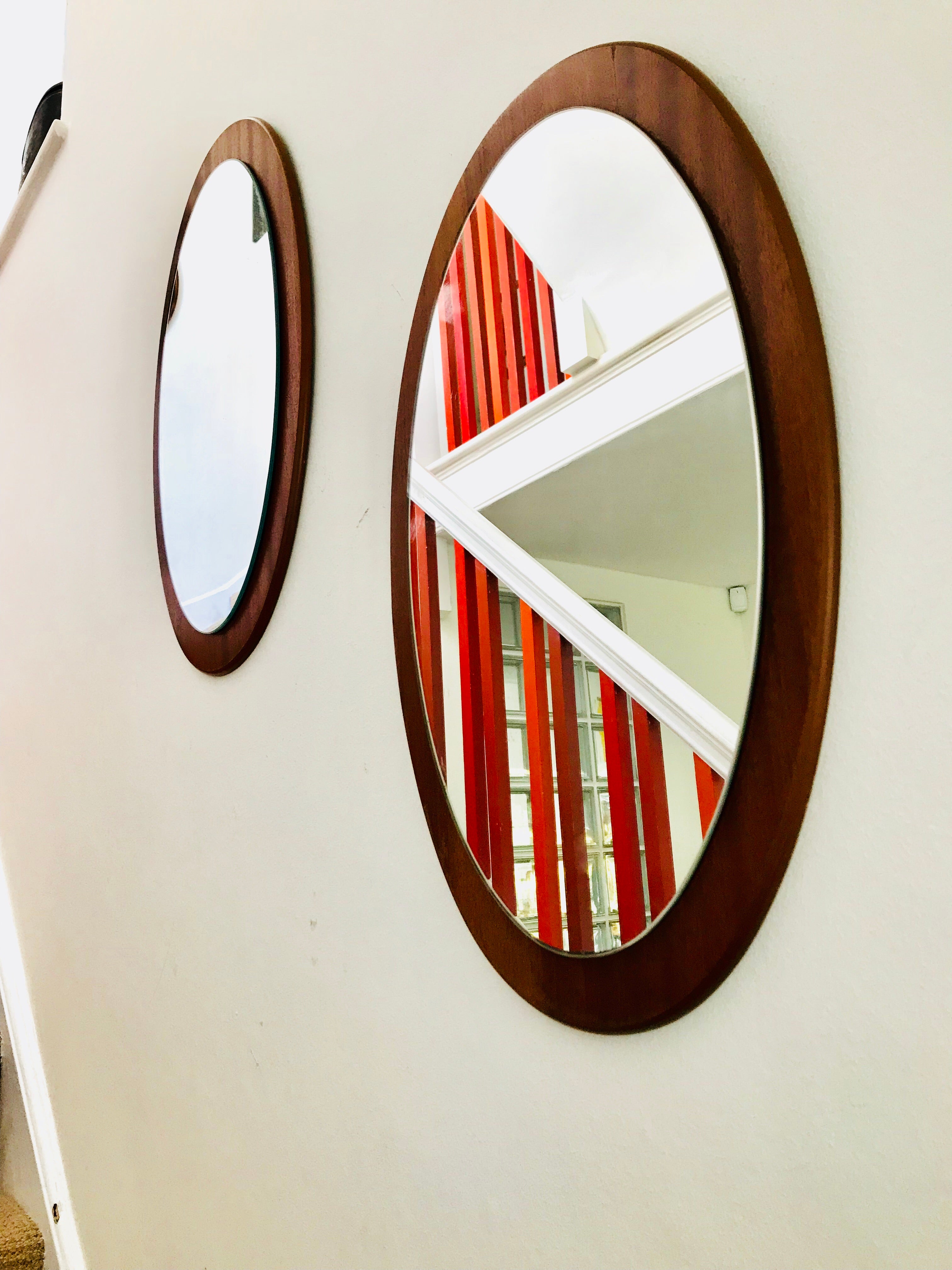 1970S Oval Teak Mirror