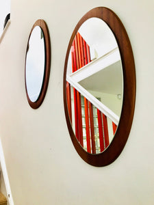 1970S Oval Teak Mirror