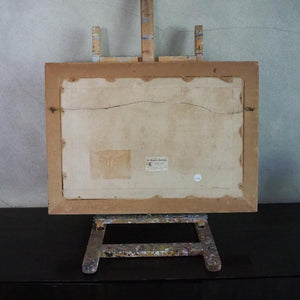 Water Channel: Signed Midcentury Oil on Board