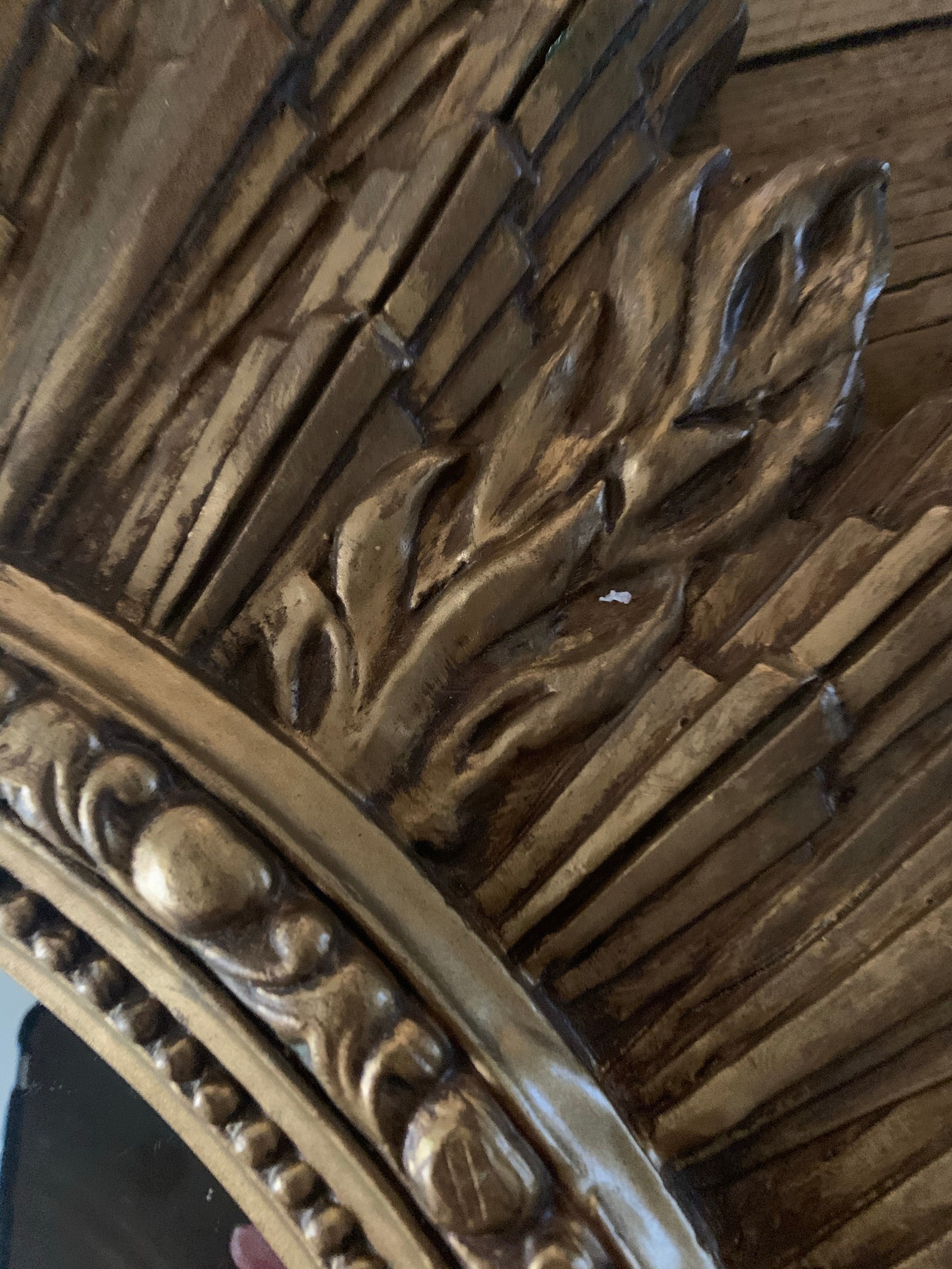 Large Vintage Convex Sunburst Mirror