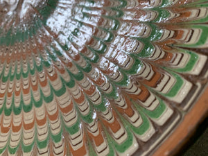 Decorative Patterned Plate in greens and earthy colours