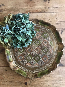 Olive Green Florentine Gilt Tray