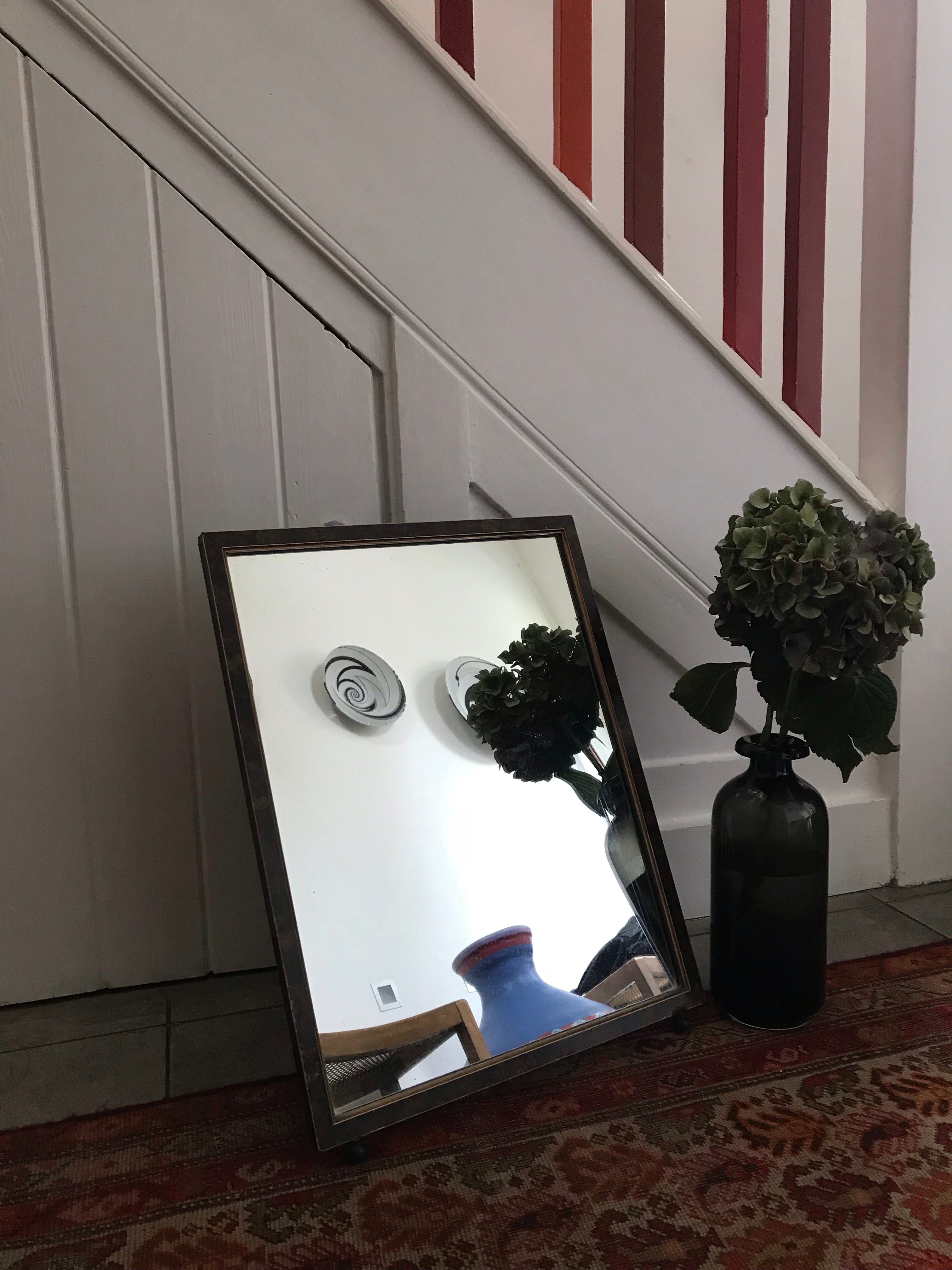 Large Dressing Table Mirror with rustic wooden frame