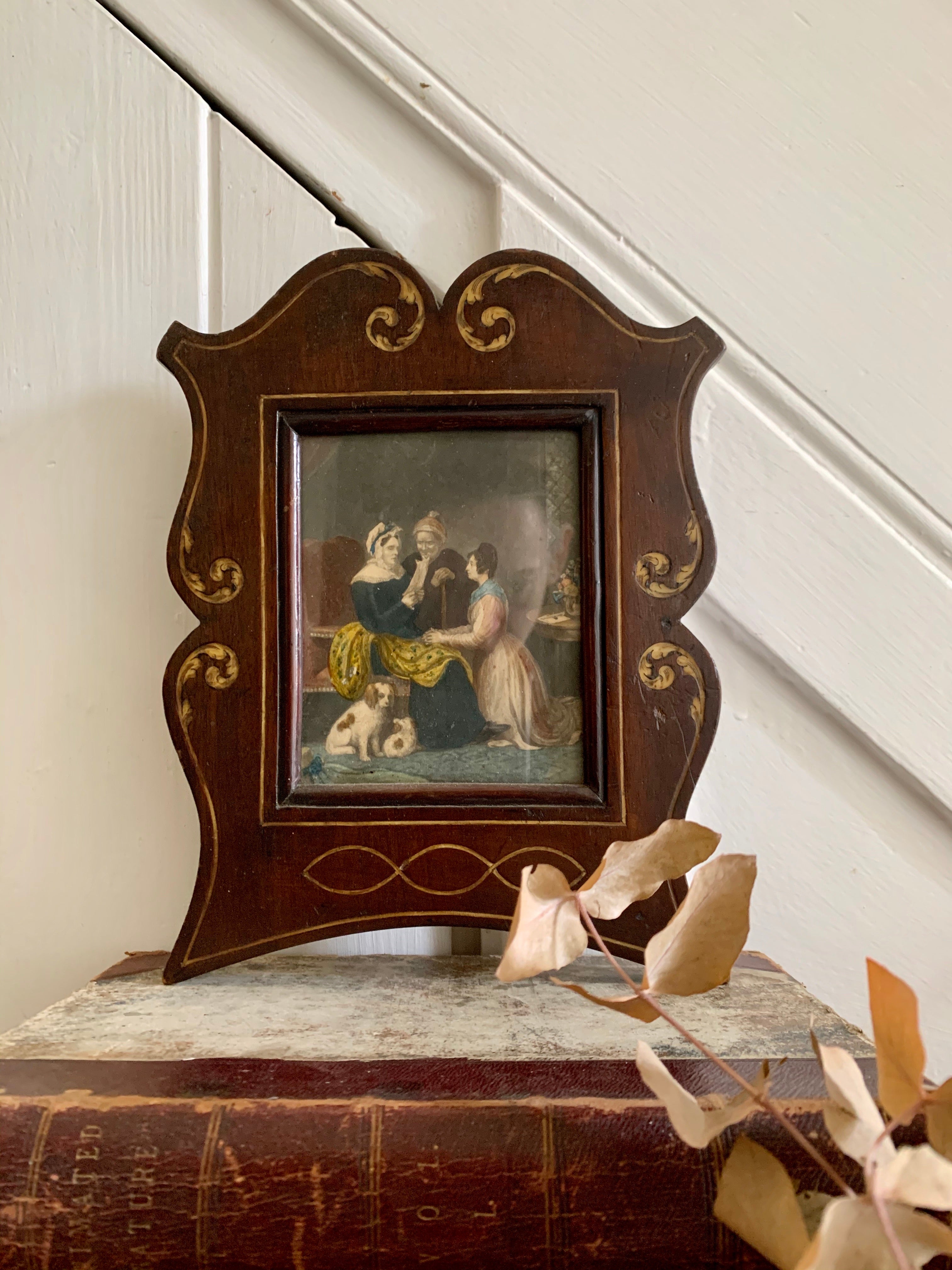 19th Century Painting with beautiful wooden frame