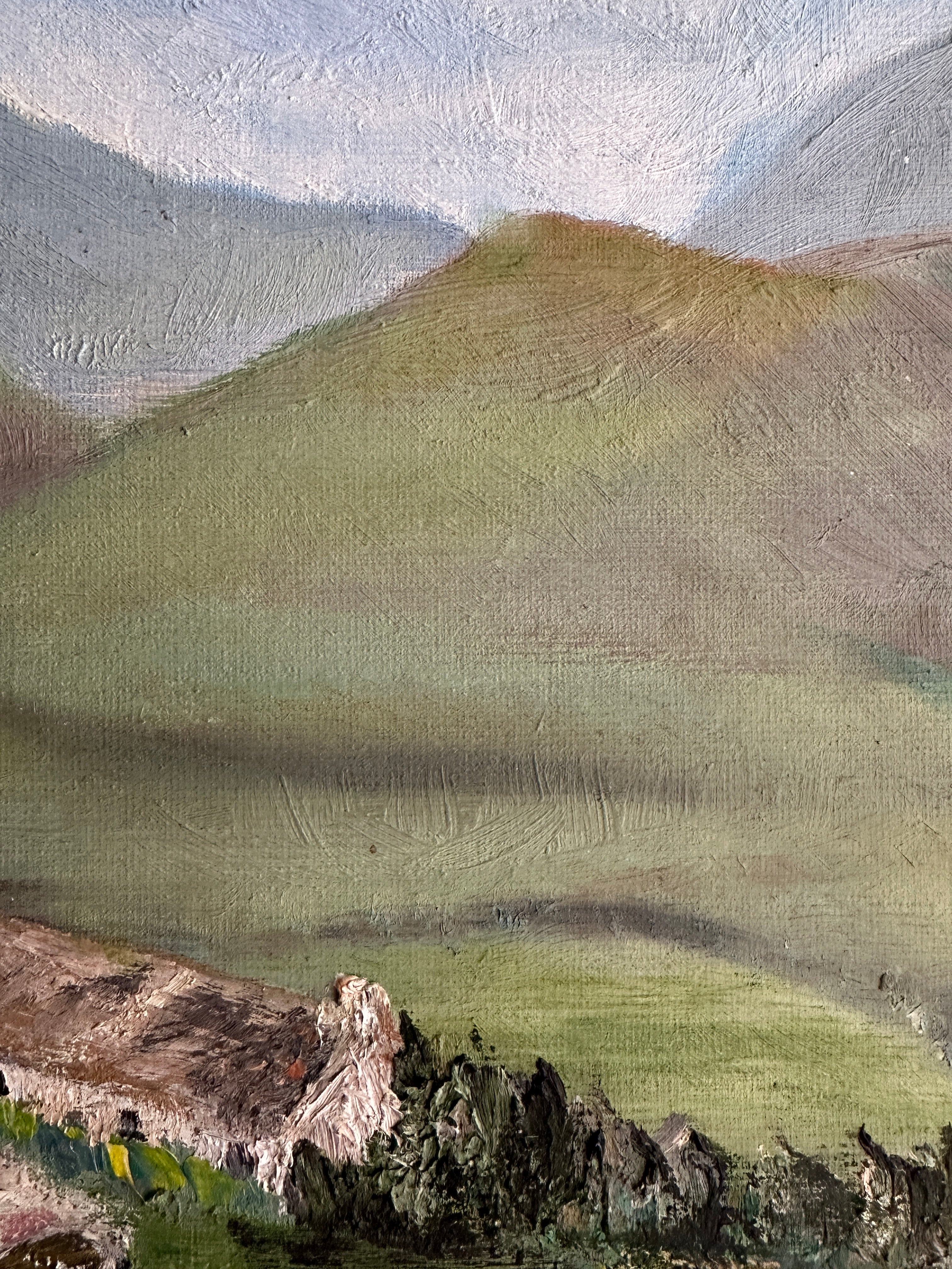 Landscape and Farm: Framed Vintage Oil on Board