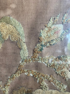 19th Century Embroidered Floral Still Life in Gilt Frame