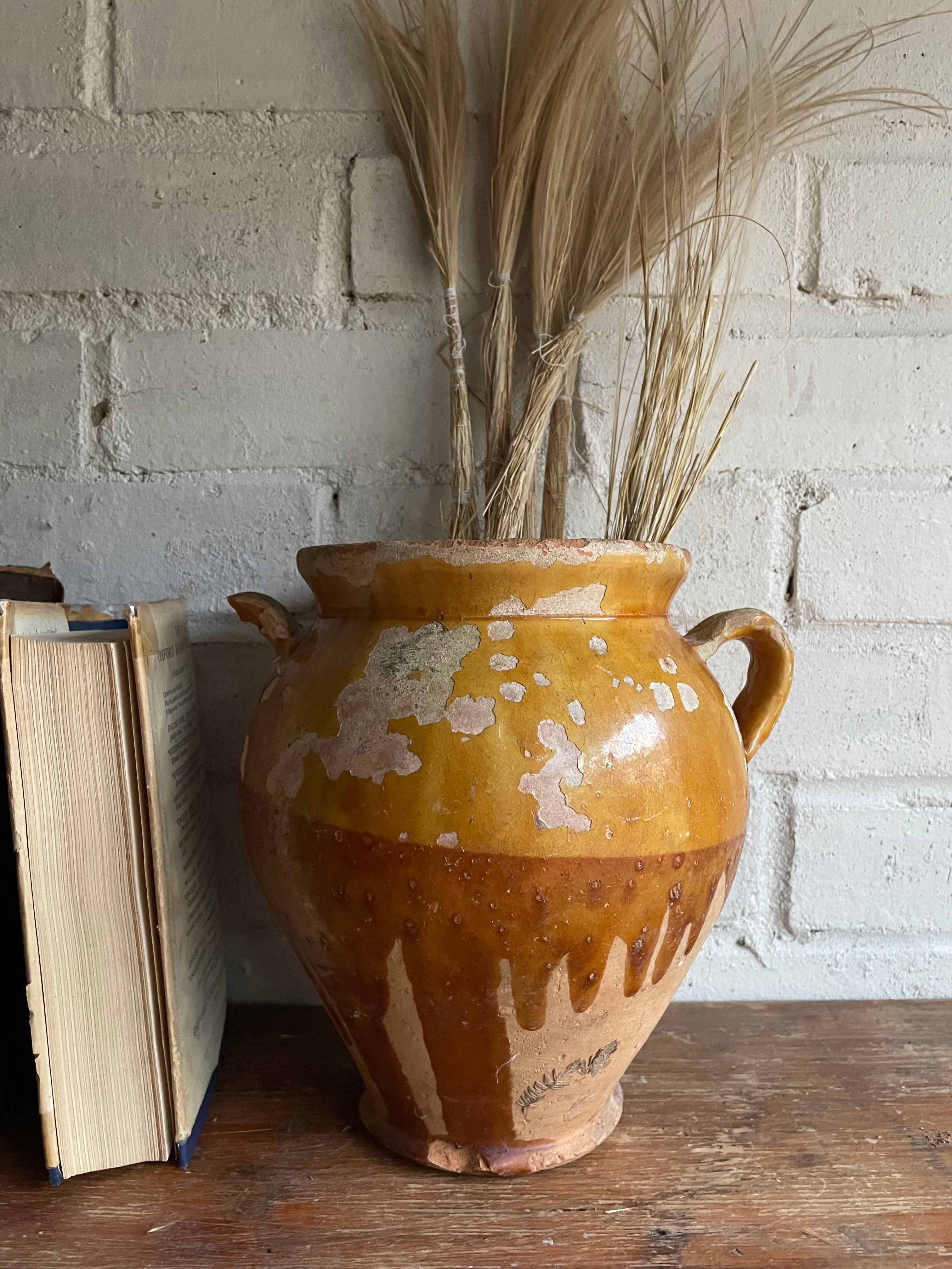 Small 19th Century French Yellow Confit Pot